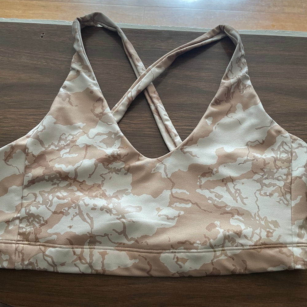CARBON 38 marble Print Sports Bra